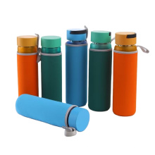 Big Color Borosilicate Glass Water Bottle Infuser with Bamboo Lid